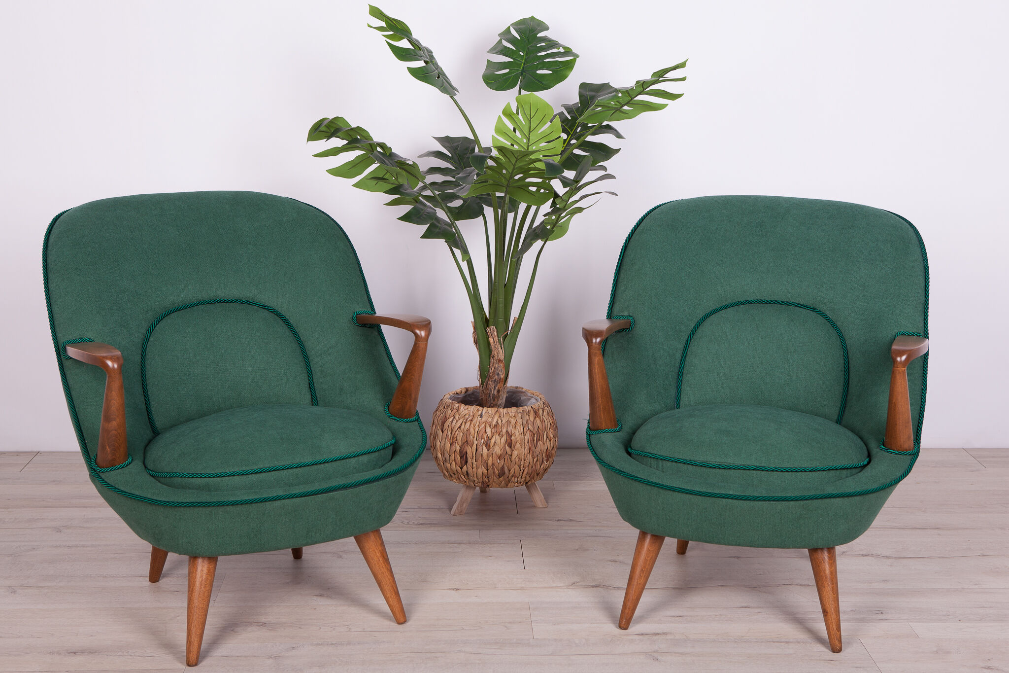 Model 345 armchairs by J. Jędrachowicz i K. Racinowski for Poznan Furniture Factory, 1950s, Set of 2