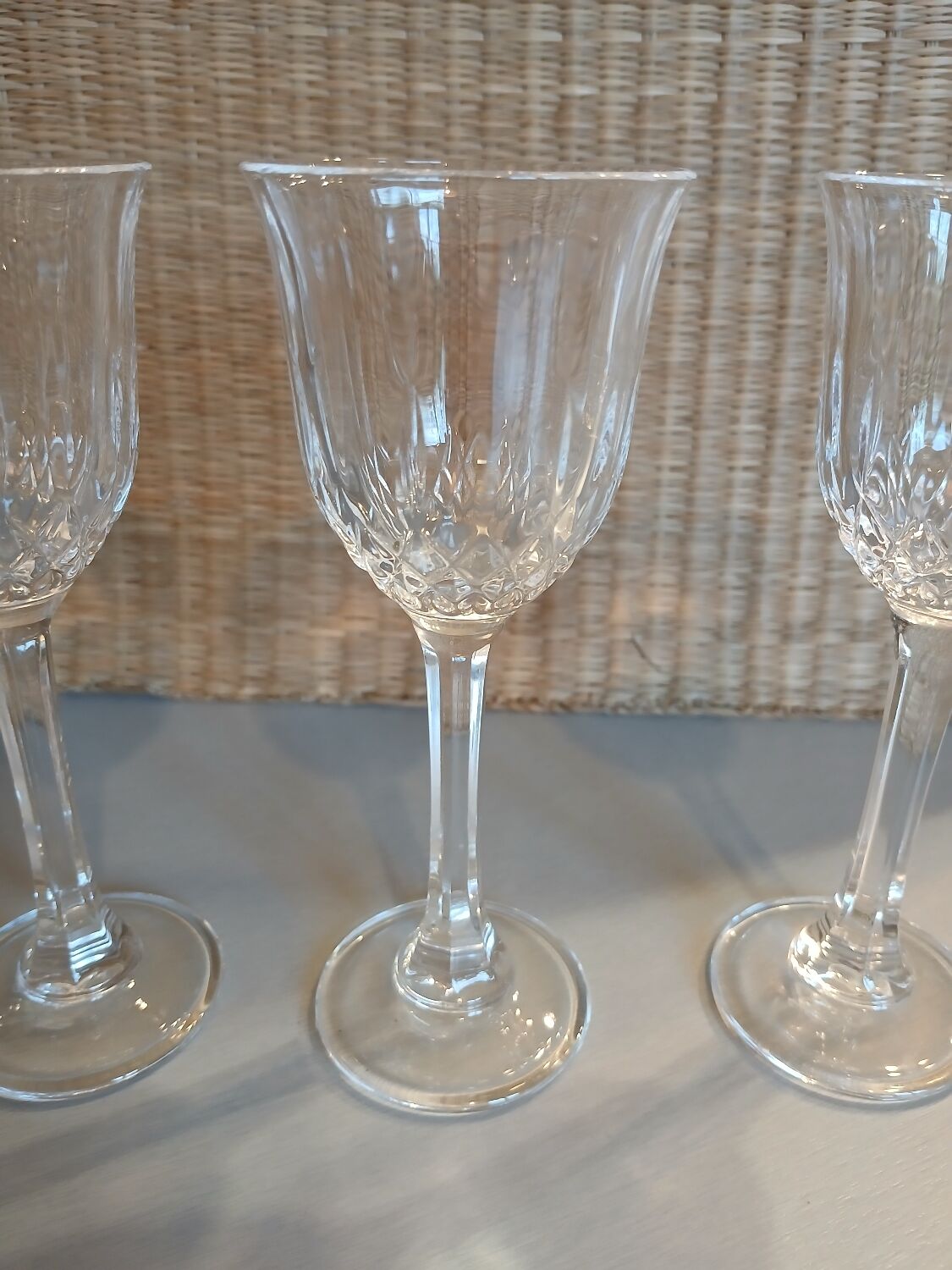 4 antique stemmed glasses