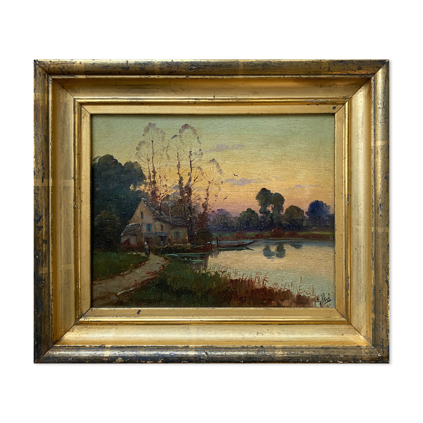Painting "Impressionist landscape" signed Glibert, pseudo Karl Kaufmann 1843-1905