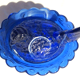 Box slurry hen on her nest, cobalt blue opaline salt shaker, vallérysthal