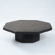 Brutalist Octagonal Coffee Table in Black Stone Look Resin, 1970s