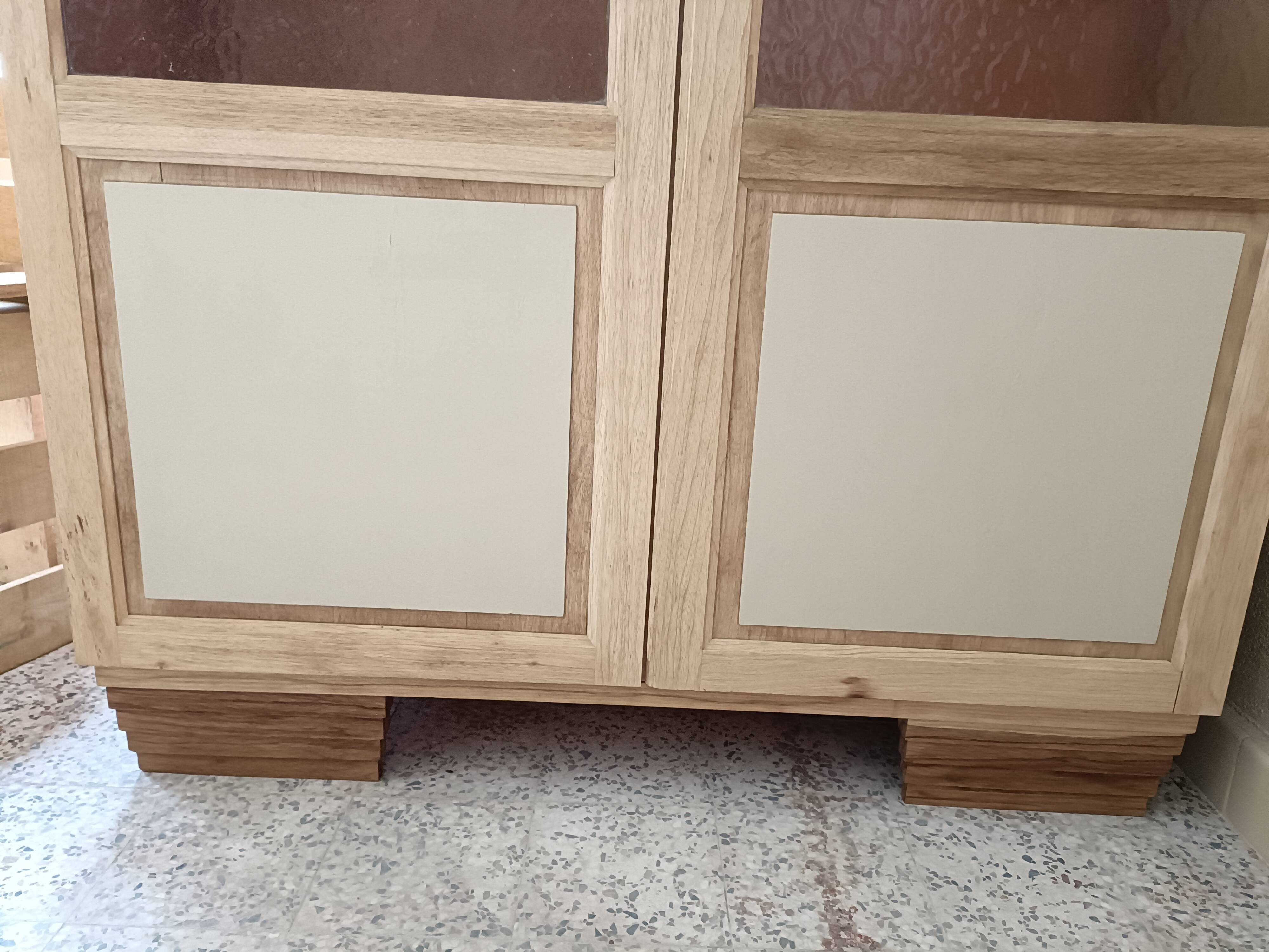 Renovated glass-fronted bookcase