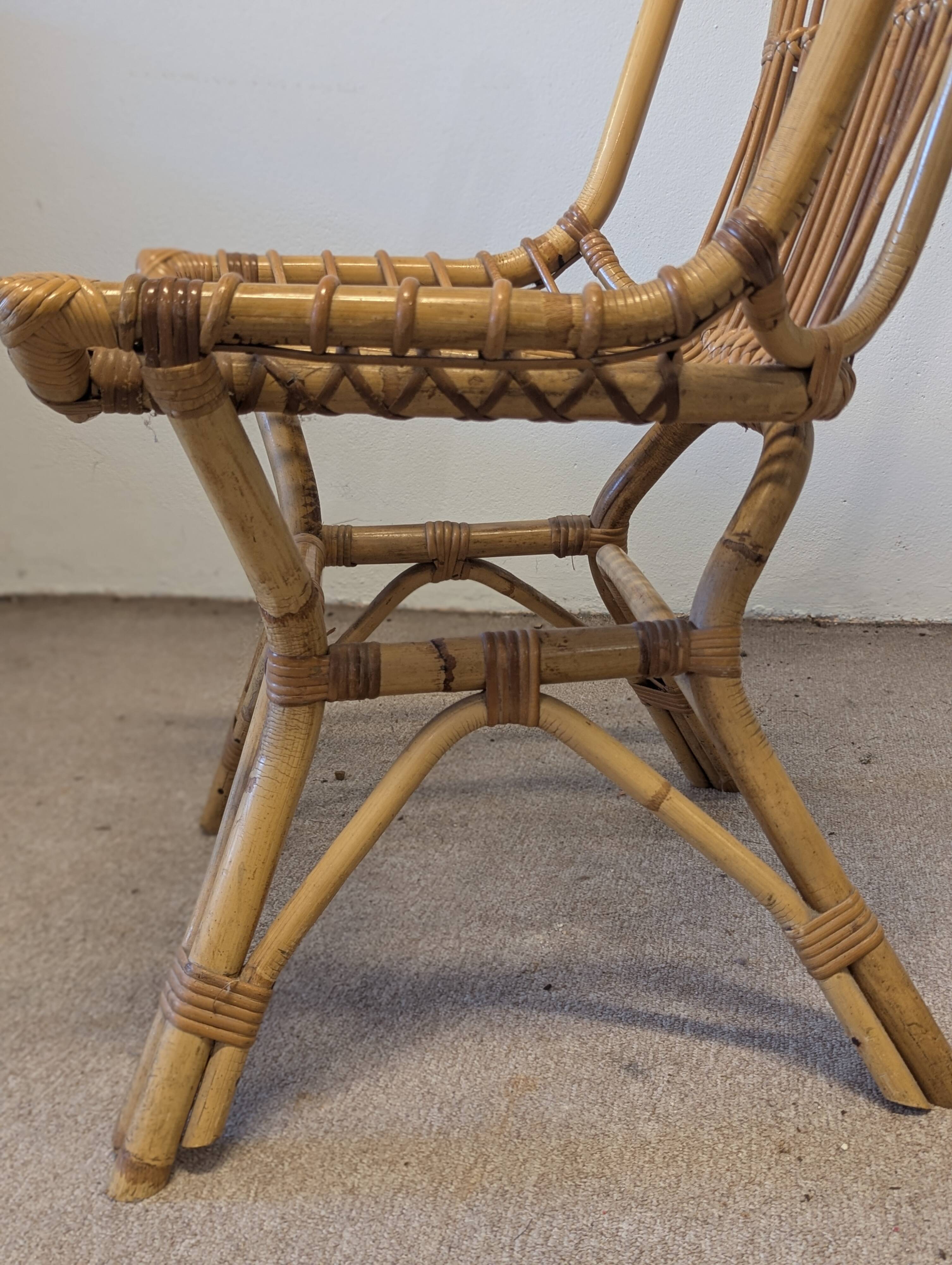 Pair of vintage rattan chairs – 1960s-1970s
