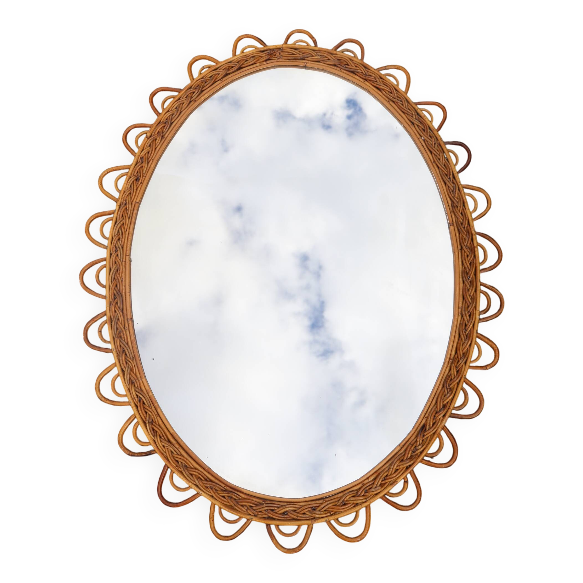 Extra large rattan mirror design Italy