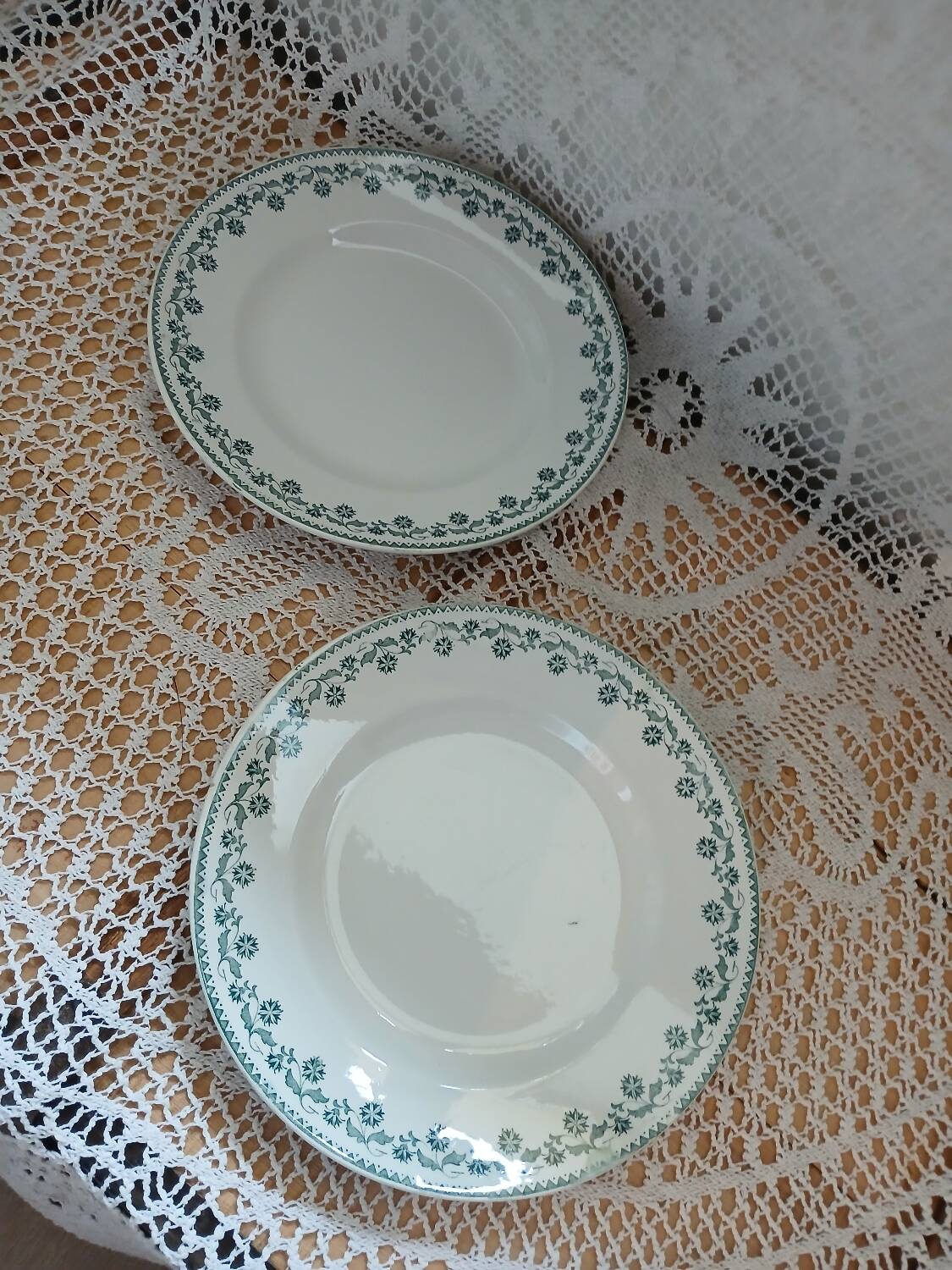 6 antique ironstone plates