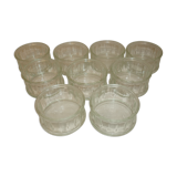 9 ramekins in vintage pressed and molded glass