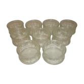 9 ramequins en verre pressé et moulé vintage
