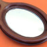 Mirror facing hand 19th Wood of Mahogany bevelled ice...