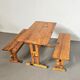 Scandinavian modern solid pinewood benches and dining table, 1970s