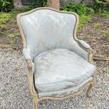 Large bergère in lacquered wood louis xv style xix eme century