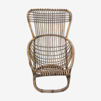 Fauteuil rotin années 60