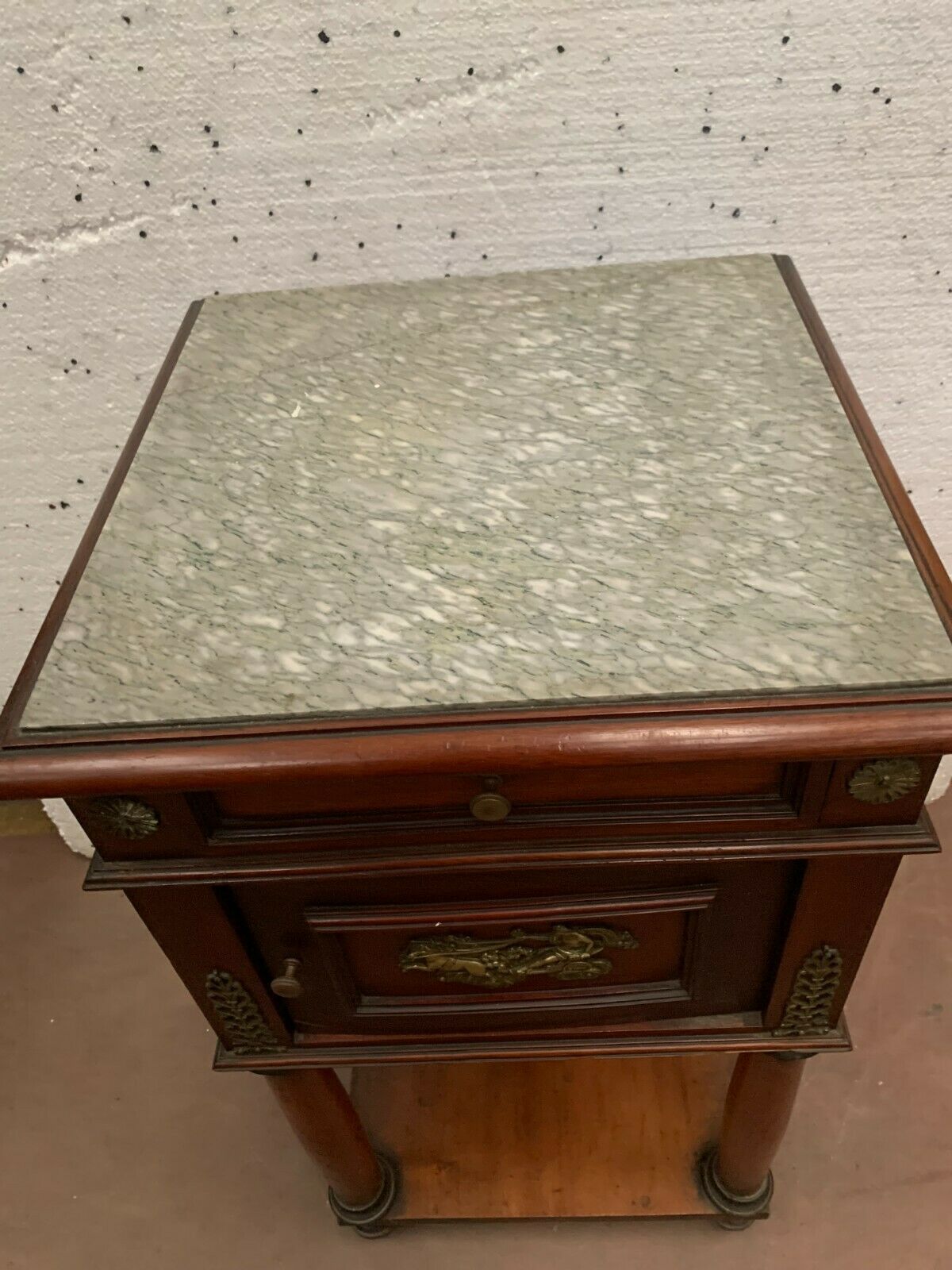 Empire style mahogany bedside table