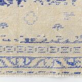 3x12 Blue & Beige Antique Vintage Runner Rug, 80x369Cm SK 23836