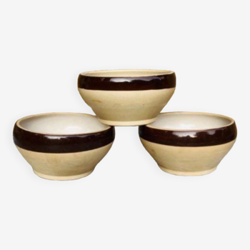 Set of 3 Digoin stoneware bowls
