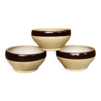 Set of 3 Digoin stoneware bowls