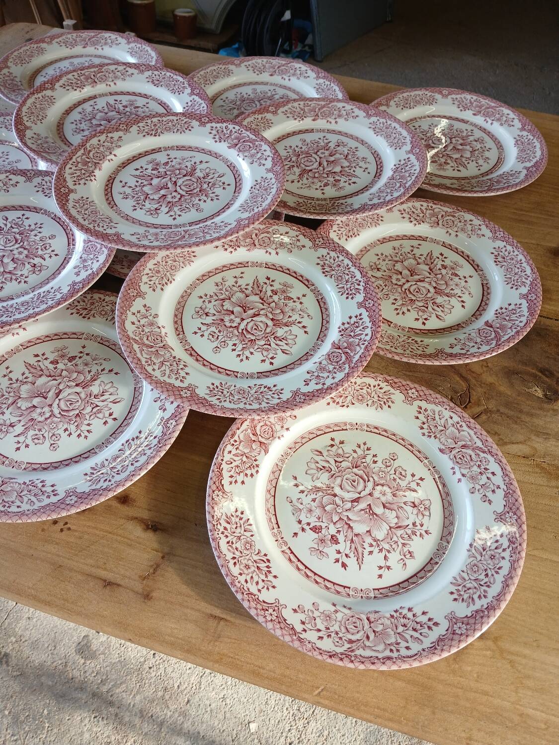 14 Antique English Dinner Plates
