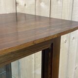 Vitrine des années 60 en palissandre, acajou et poignées cuir