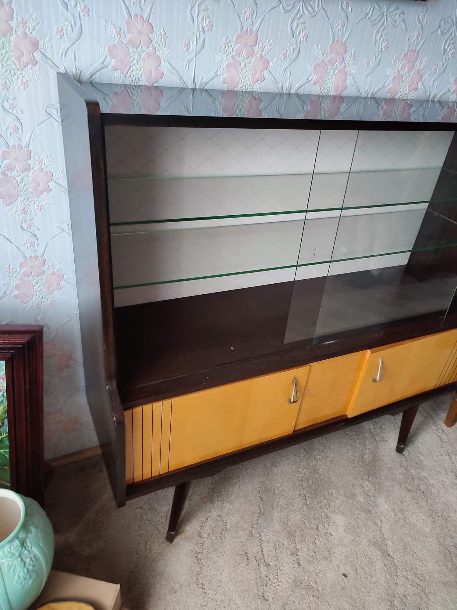 Old showcase buffet furniture vintage scandinavian wood