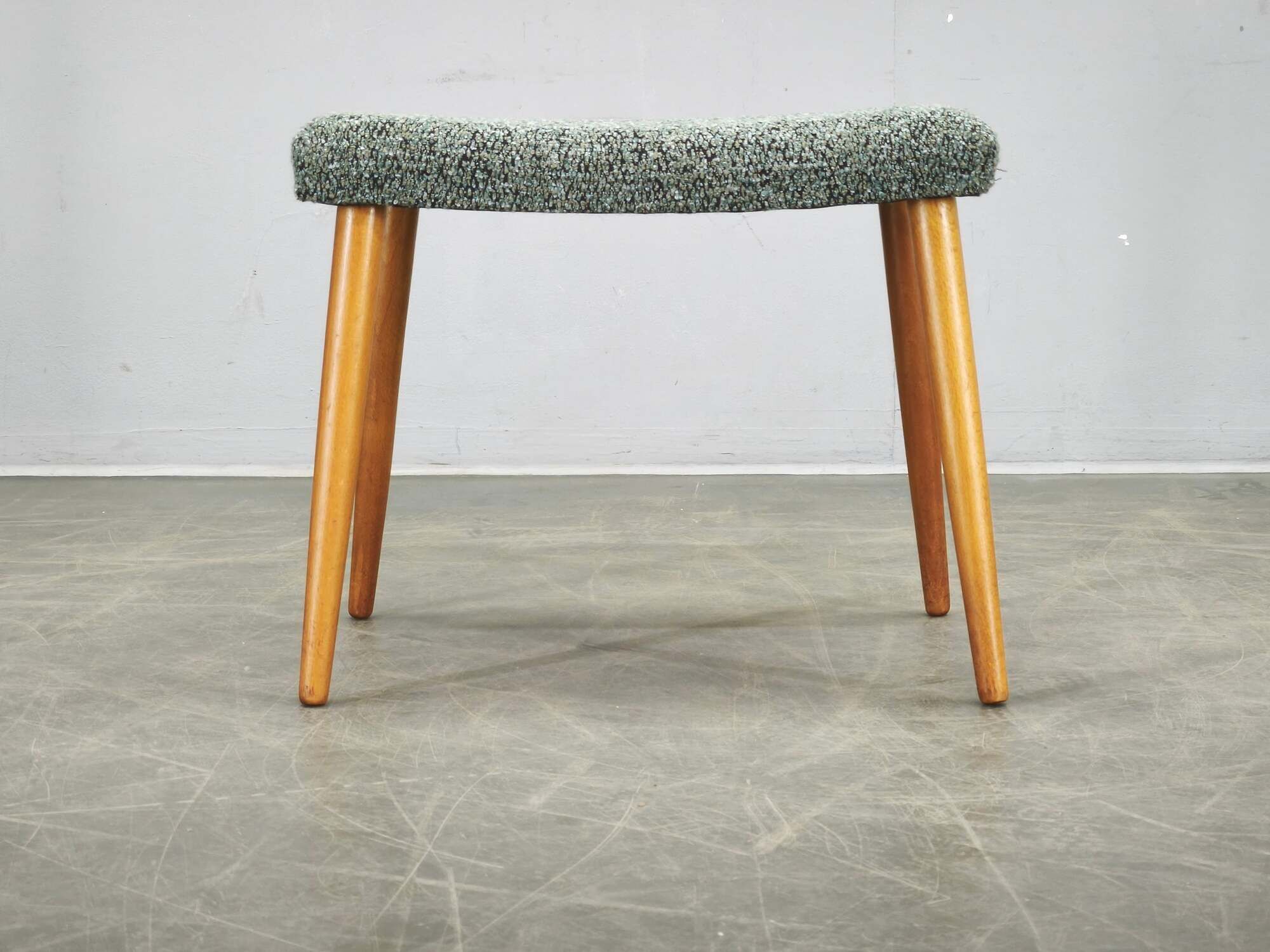 Danish Mid-Century Modern Stool in Beech and Upholstery, 1960s
