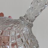 Large molded glass candle holder