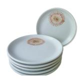 Set of 6 Flat Plates Faïence de St Amand 1713 Vintage 70s
