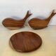 Trio de coupelles poissons en bois