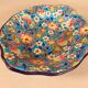 Longwy enamels – Important lobed plate with polychrome floral decoration, 20th century