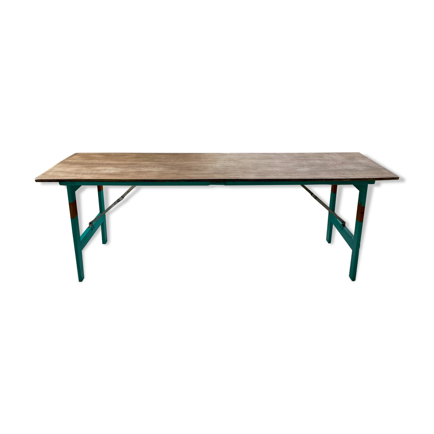 Vintage guinguette table 230 cm green