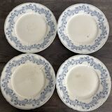 4 antique plates by Franz Anton Mehlem "Anita", antique porcelain