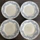 4 antique plates by Franz Anton Mehlem "Anita", antique porcelain