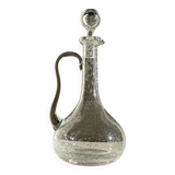 Large transparent glass carafe with a Biot stopper H32 D14.5