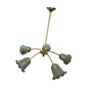 Lustre en métal doré,