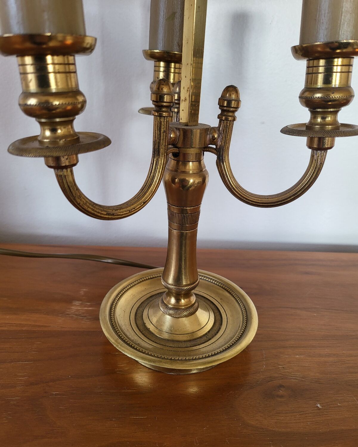 Antique Empire Style Bouillotte Lamp in brass and tin