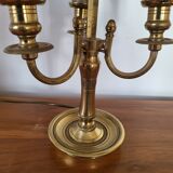 Antique Empire Style Bouillotte Lamp in brass and tin