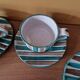 Robert Picault (1919-2000) - Série de 4 tasses et 4 sous tasses en faience