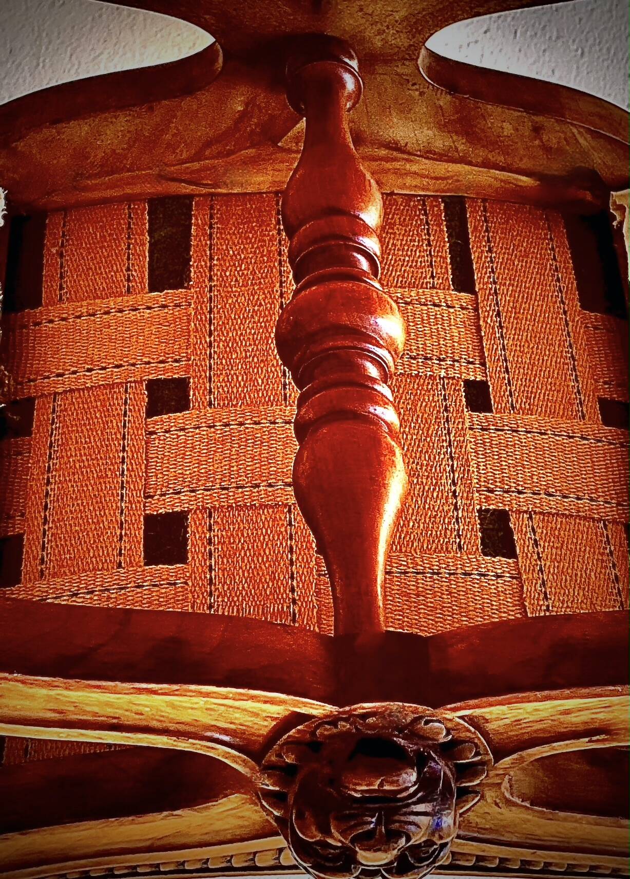 French Empire mahogany office chair with carved detail in the shape of