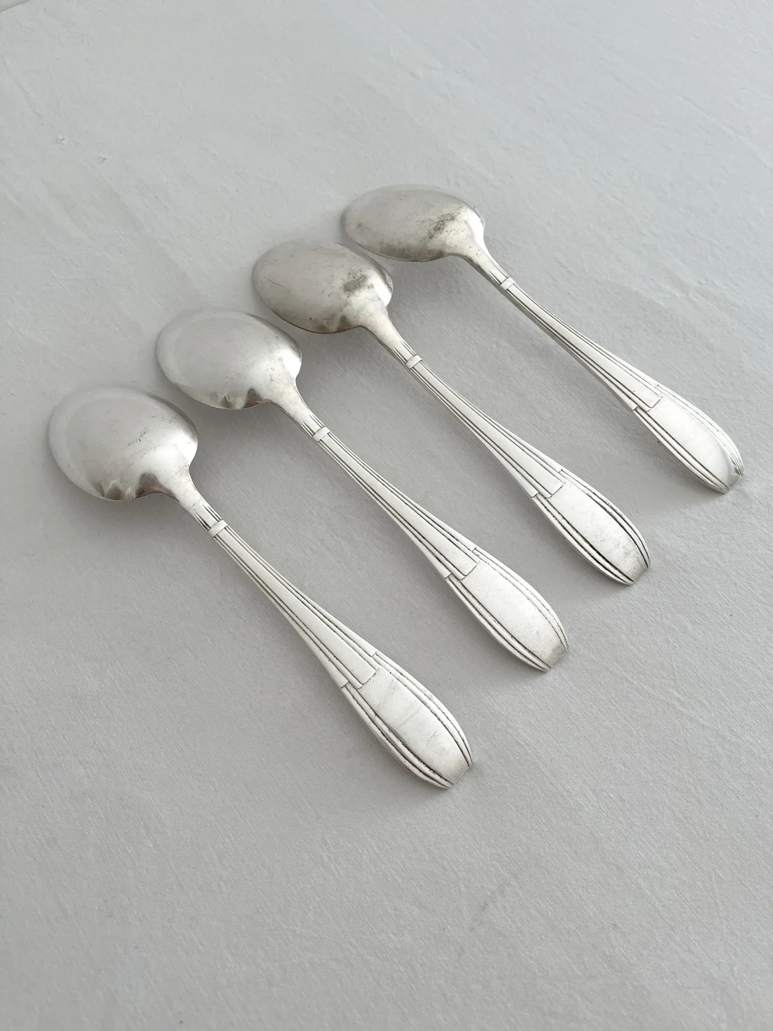 4 Art Deco silver-plated tablespoons