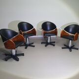 4 x '80s Italian barber chair, height adjustable
