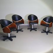 4 chaises de barbier italiennes des années 80, réglables en hauteur