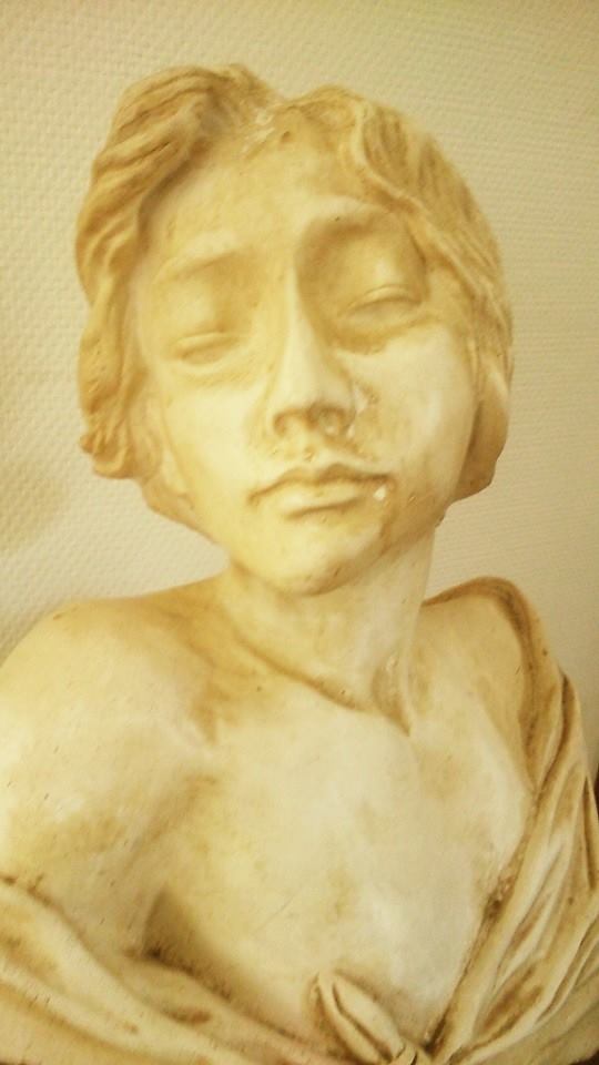 Old plaster bust of woman
