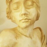 Buste de femme ancien en plâtre