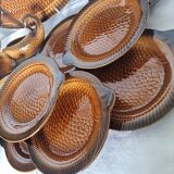 French ceramic dinnerware and plates set sarraguemines 1970s