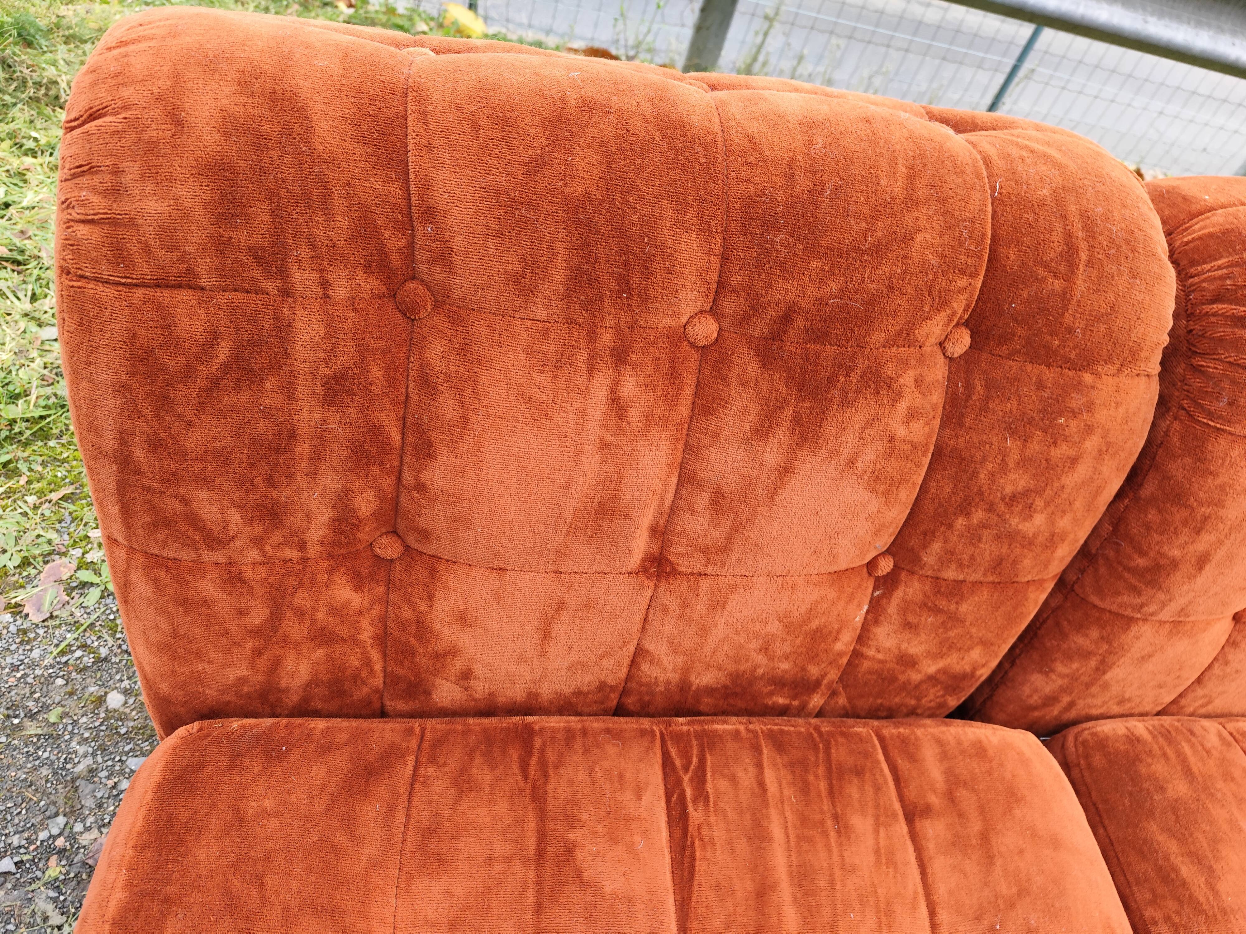 Modular velvet sofa bench 5 blocks