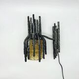 Pair of brutalist wall lights by Marcello Fantoni, 1960s