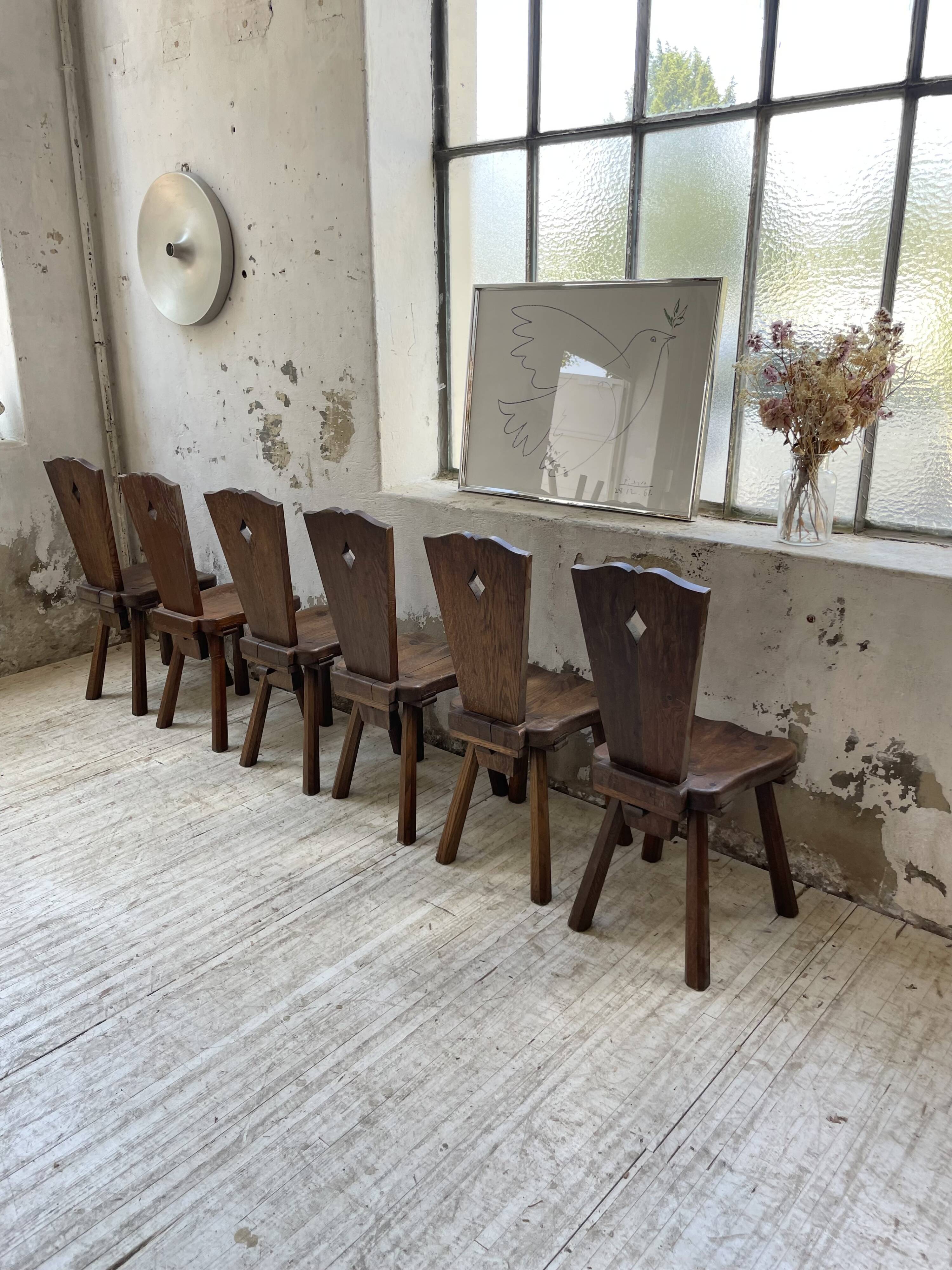 Chaises chêne massif chapo savoyarde art populaire