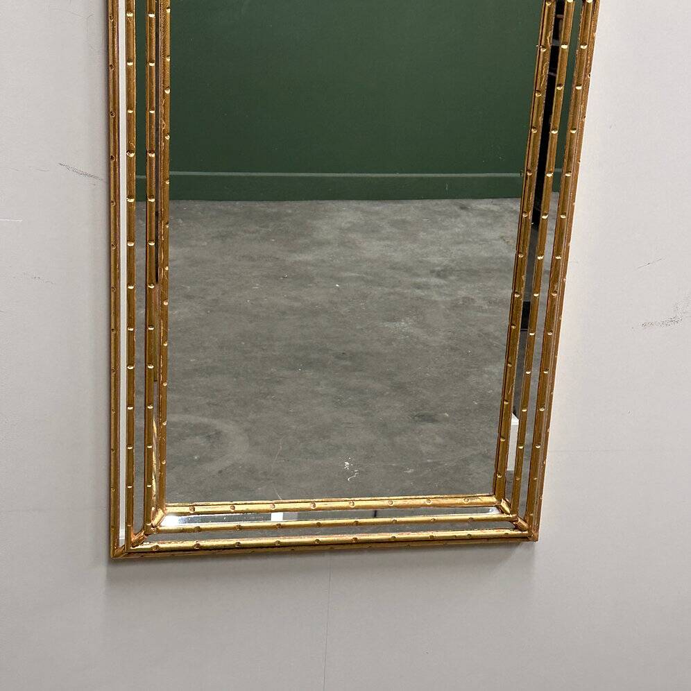 Gilt faux-bamboo wall mirror, Italy, 1970s.