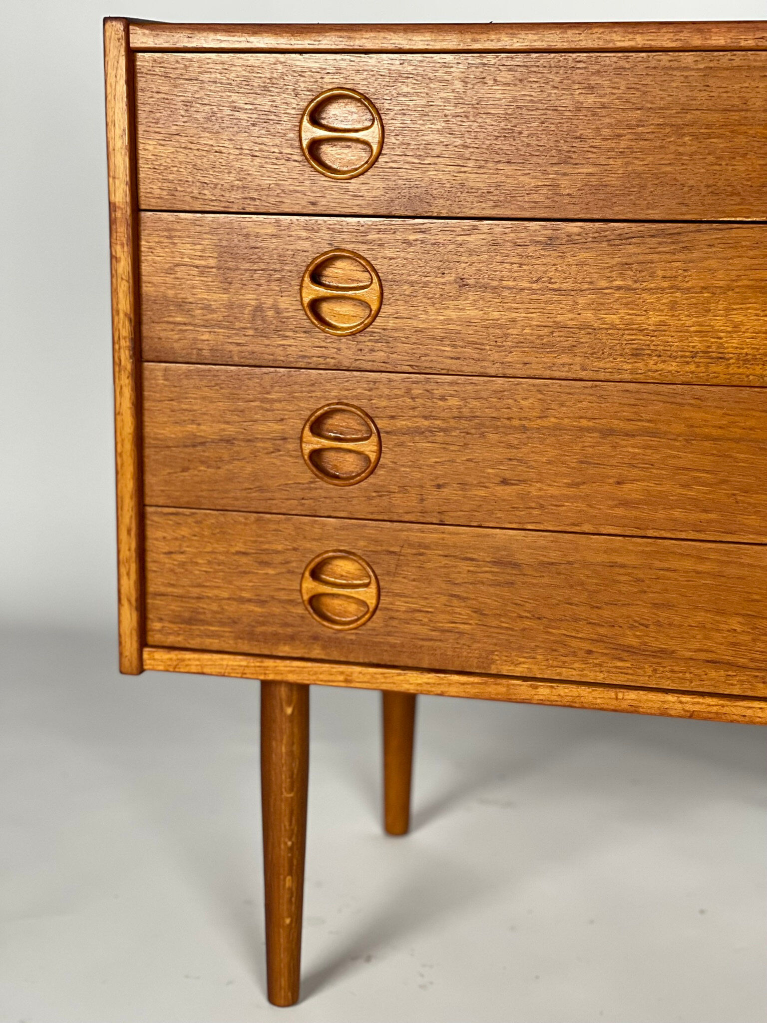 Scandinavian teak chest of drawers from the 1960s.