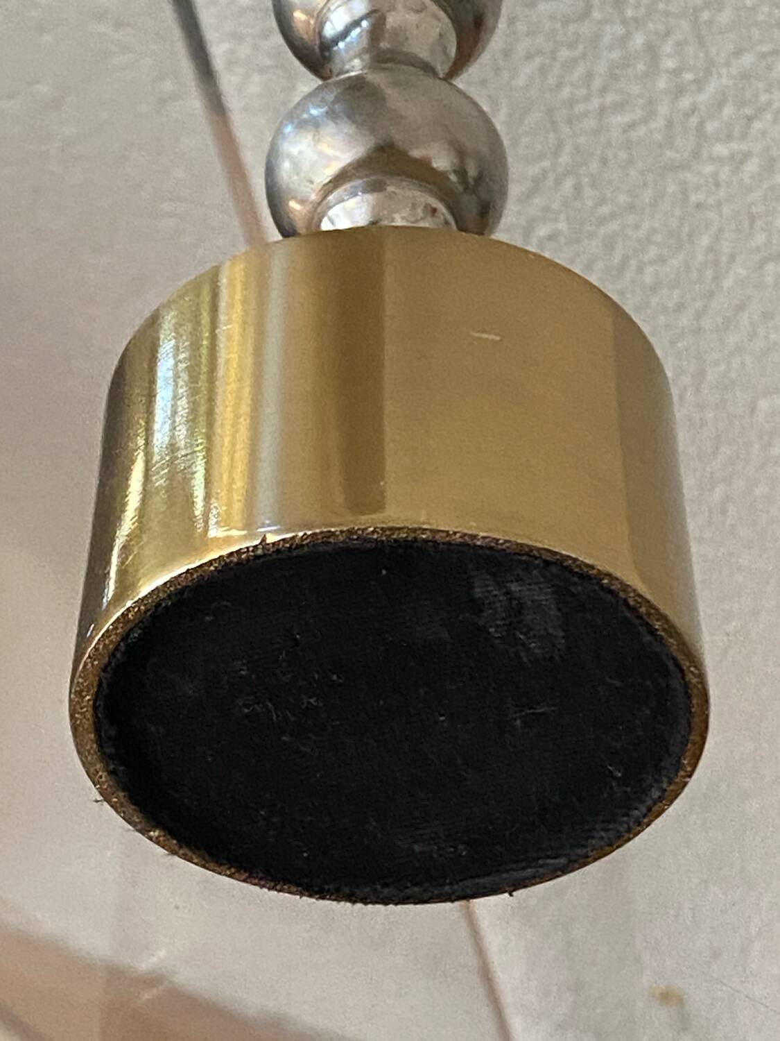 Silver and gold metal candle holder