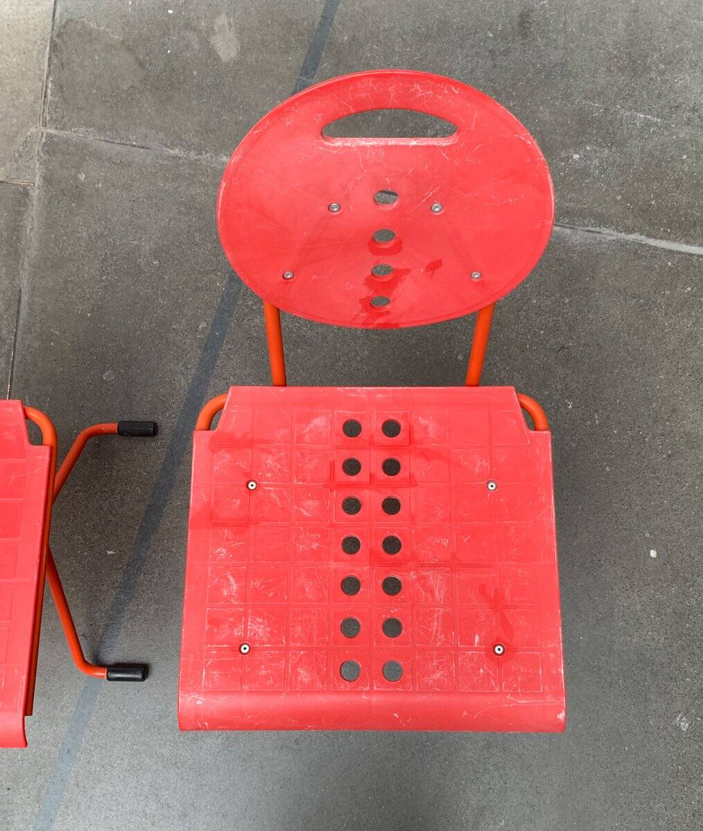 Vintage Italian postmodern folding chair Charlie by Carlo Bimbi & Nilo Gioacchini for Segis, 1980s, set of 3.