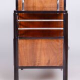 Chariot en noyer ArtDéco restauré par Thonet, acier chromé, Tchéquie, années 1930